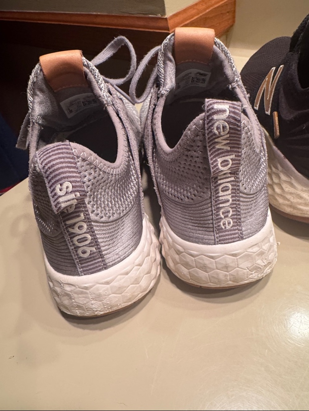 New Balance Sneakers Duo - Black and Light Gray with Tan Details 8D - Picture 6 of 9